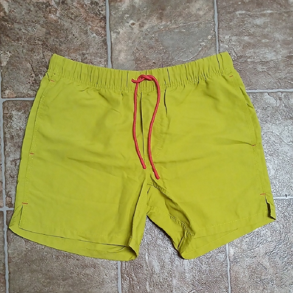 Duluth Trading Co Lime Swim Trunks with Red Drawstring Size Xs